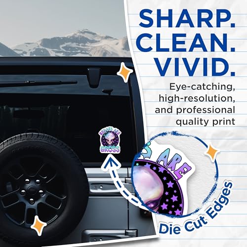 (2 Pack) Alien Head Stickers - Humans are Gross - Space Alien Humor Decal for Laptops and Water Bottles - 5" On Longest Side - Sticks to Smooth Flat Surfaces - Made in USA - BMCS7763