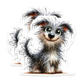 (2 Pack) Whimsical Scruffy Dog Magnets - Adorable Puppy Artwork - Animal Lover Home Decor - 5 Inches On Longest Side - Thick Durable Magnet - Made in USA - MAG23634
