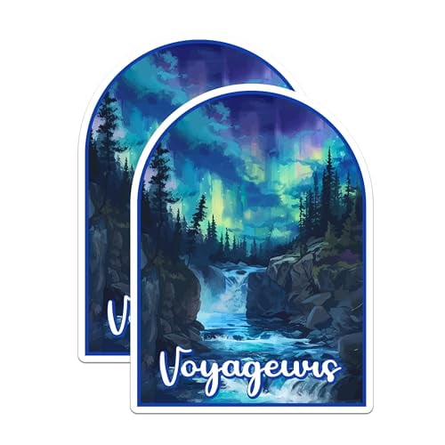 (2 Pack) Voyageurs National Park Bumper Magnet - US National Park - Choose from 63 Parks - 5" On Longest Side - Decal for Car Bumper, Laptop, Water Bottle, Wall, and Window - MAG1552