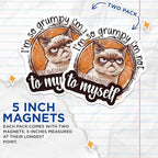 (2 Pack) Grumpy Cat Magnets - Funny Quote Magnets - Humorous Fridge Magnets for Office or Home - 5" On Longest Side - for Cars, Fridges, Toolboxes - Made in USA - MAG4337