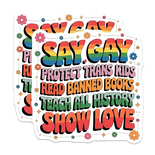(2 Pack) LGBTQ Pride Magnets - Rainbow Letters - Inspirational Quotes - Positive Affirmations - Inclusive Messages - 5" On Longest Side - for Cars, Fridges, Toolboxes - Made in USA - MAG3899