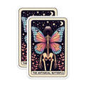 (2 Pack) The Antisocial Butterfly Stickers - Skeleton Butterfly Art Stickers - Unique Gothic Stickers - 5" On Longest Side - Sticks to Smooth Flat Surfaces - Made in USA - BMCS5346