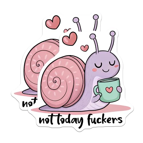 (2 Pack) Funny Snail Magnets - Coffee Lover Magnets - Cute Snail with Mug Magnets - 5" On Longest Side - for Cars, Refrigerators, Toolboxes, Lockers - Made in USA BMCS3320