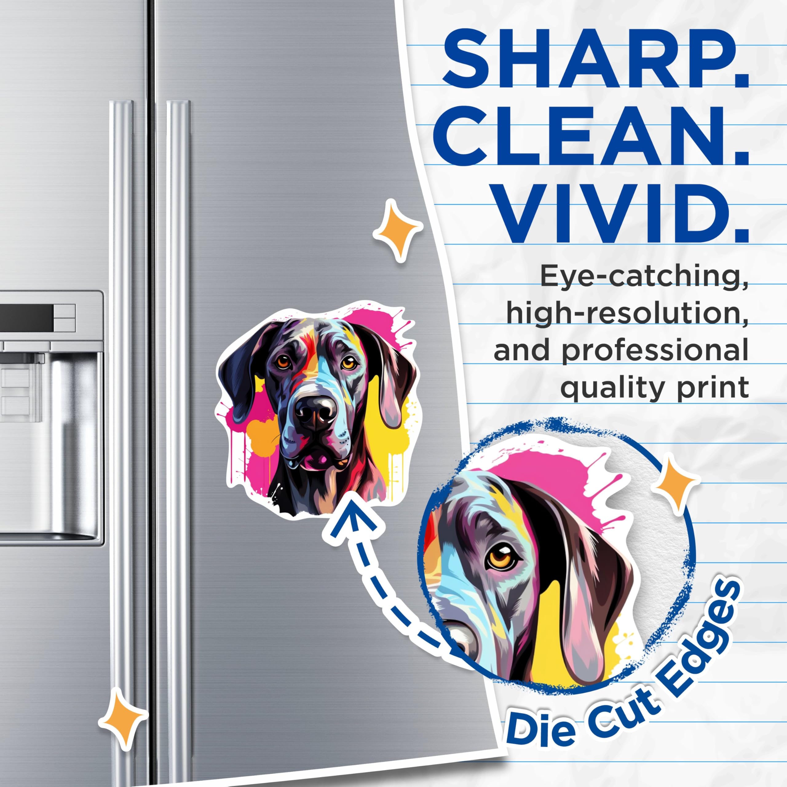 (2 Pack) Great Dane Dog Breed Magnets - 5 Inches On Longest Side - Choose from Over 100 Dog Breeds - for Cars, Refrigerators, Toolboxes - Made in USA - MAG1869
