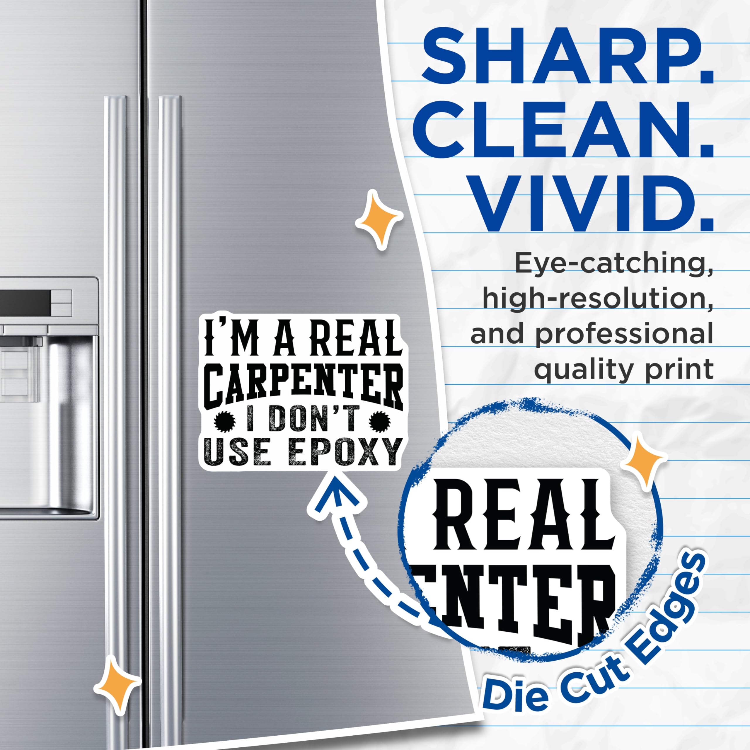 (2 Pack) Carpenter Magnets - Woodworking Humor Decor - Tradesman Garage Art - Builder Fridge Magnets - 5 Inches On Longest Side - Thick Durable Magnet - Made in USA - MAG22446
