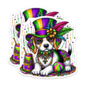 (2 Pack) Mardi Gras Dog Magnets - New Orleans Beagle - Festive Carnival Puppy Decor - 5" On Longest Side - Premium Magnet - for Cars, Refrigerators, Toolboxes, Lockers - Made in USA - MAG15303