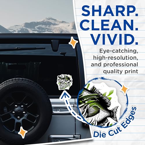 (2 Pack) Reel Cool Dad Stickers - Funny Fishing Dad Stickers - Dad Lover Gifts from Kids - 5" On Longest Side - Sticks to Any Smooth Flat Surface - Made in USA - BMCS3553