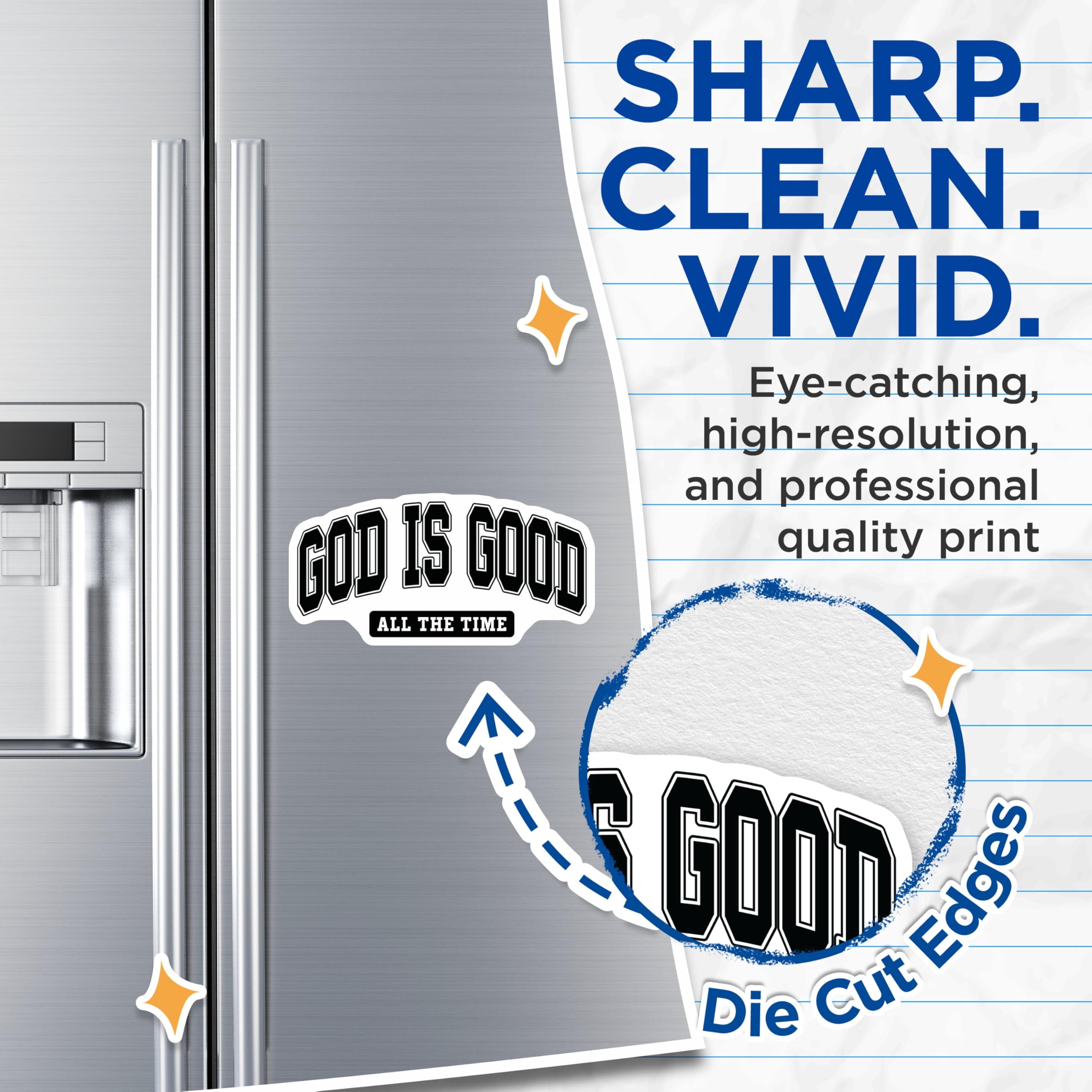 (2 Pack) God is Good All The Time Magnets - Christian Faith Affirmation - Inspirational Spiritual Decor - 5 Inches On Longest Side - Thick Durable Magnet - Made in USA - MAG24614