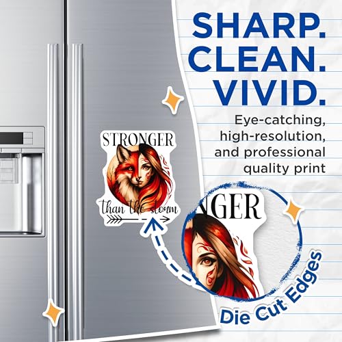 (2 Pack) Stronger Than The Storm Magnets Magnets - Fox and Woman Art - 5" On Longest Side - Made in USA - Sticks to Refrigerators & Metal Surfaces - MAG9235