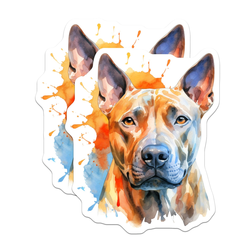 (2 Pack) Pit Bull Dog Magnets - Vibrant Watercolor Pet Art - Dog Mom Dad Kitchen Fridge Decor - 5 Inches On Longest Side - Thick Durable Magnet - Made in USA - MAG28676