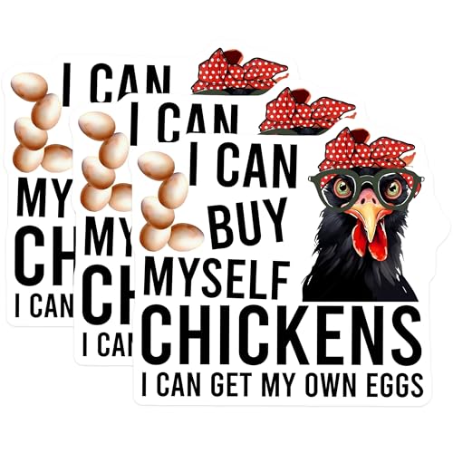 (3 Pack) Chicken Lady Decals - Funny Chicken Saying - Farmhouse Style Decal - 3 Inches On Longest Side - Easy Peel & Apply - Made in USA - 3MCS6499