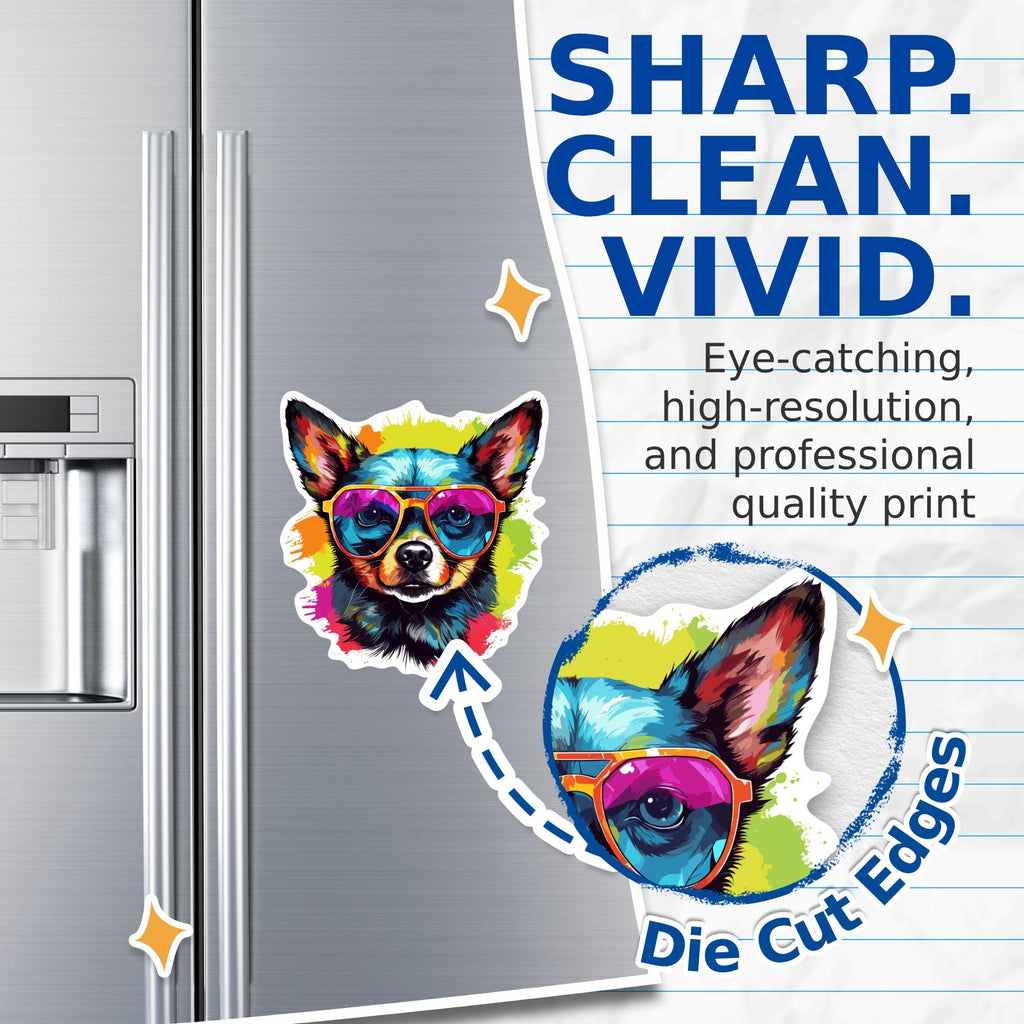 (2 Pack) Chihuahua Dog Magnets - Chihuahua with Sunglasses - Choose FromOver 100 Dog Breeds - 5" On Longest Side - Premium Magnet - Made in USA - MAG0338