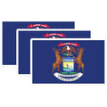 (3 Pack) Michigan State Flag Decals - US State Pride - Laptop Decals - 3 Inches On Longest Side - Easy Peel & Apply - Made in USA - 3MCS0194