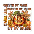 (2 Pack) Christian Halloween Magnets - Faith Fall Decor - Carved By Faith Lit By Grace - 5 Inches On Longest Side - Thick Durable Magnet - Made in USA - MAG27463