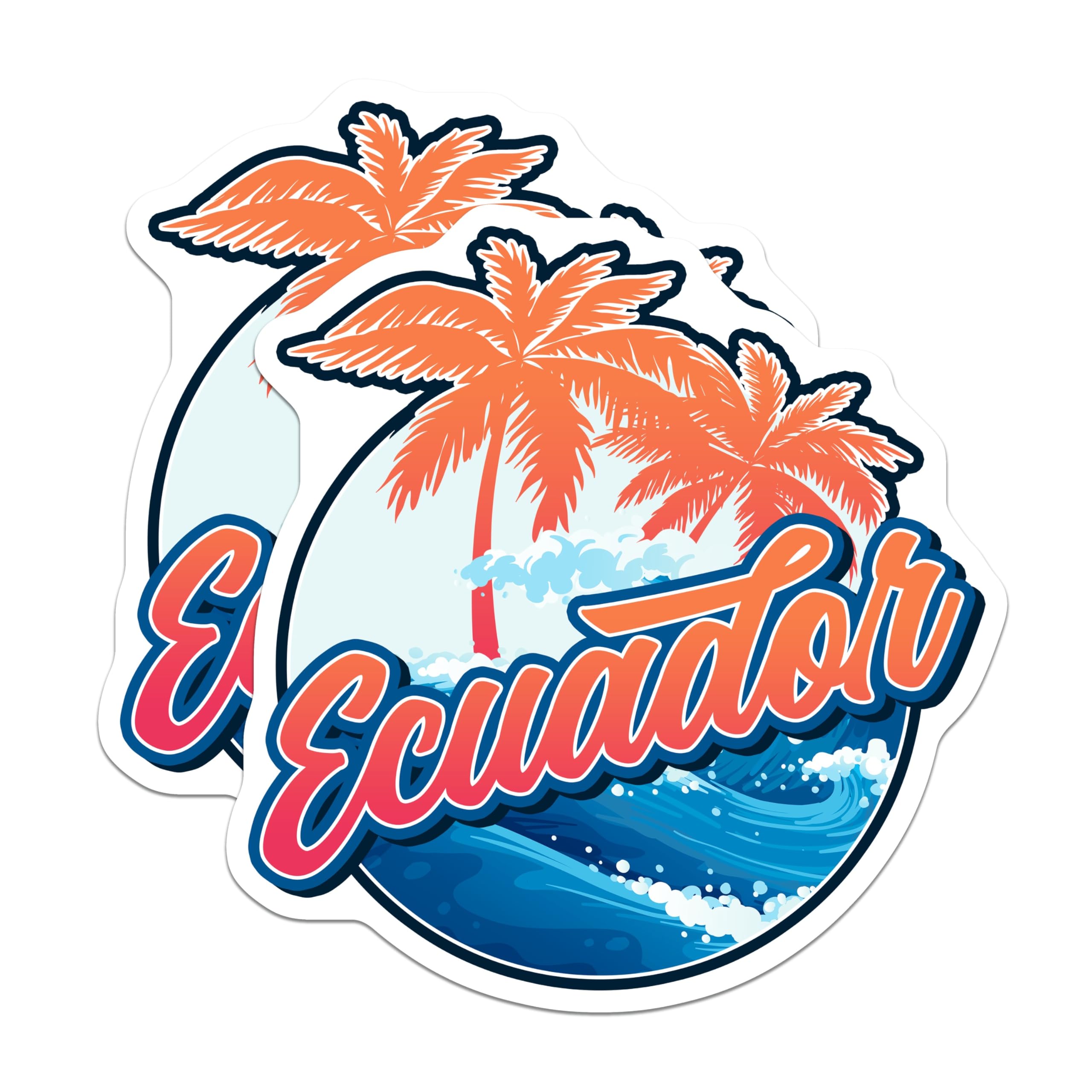 (2 Pack) Ecuador Magnets - Tropical Beach Decor - Vacation Fridge Decor - 5" On Longest Side - Premium Magnet - for Cars, Refrigerators, Toolboxes, Lockers - Made in USA - MAG17850
