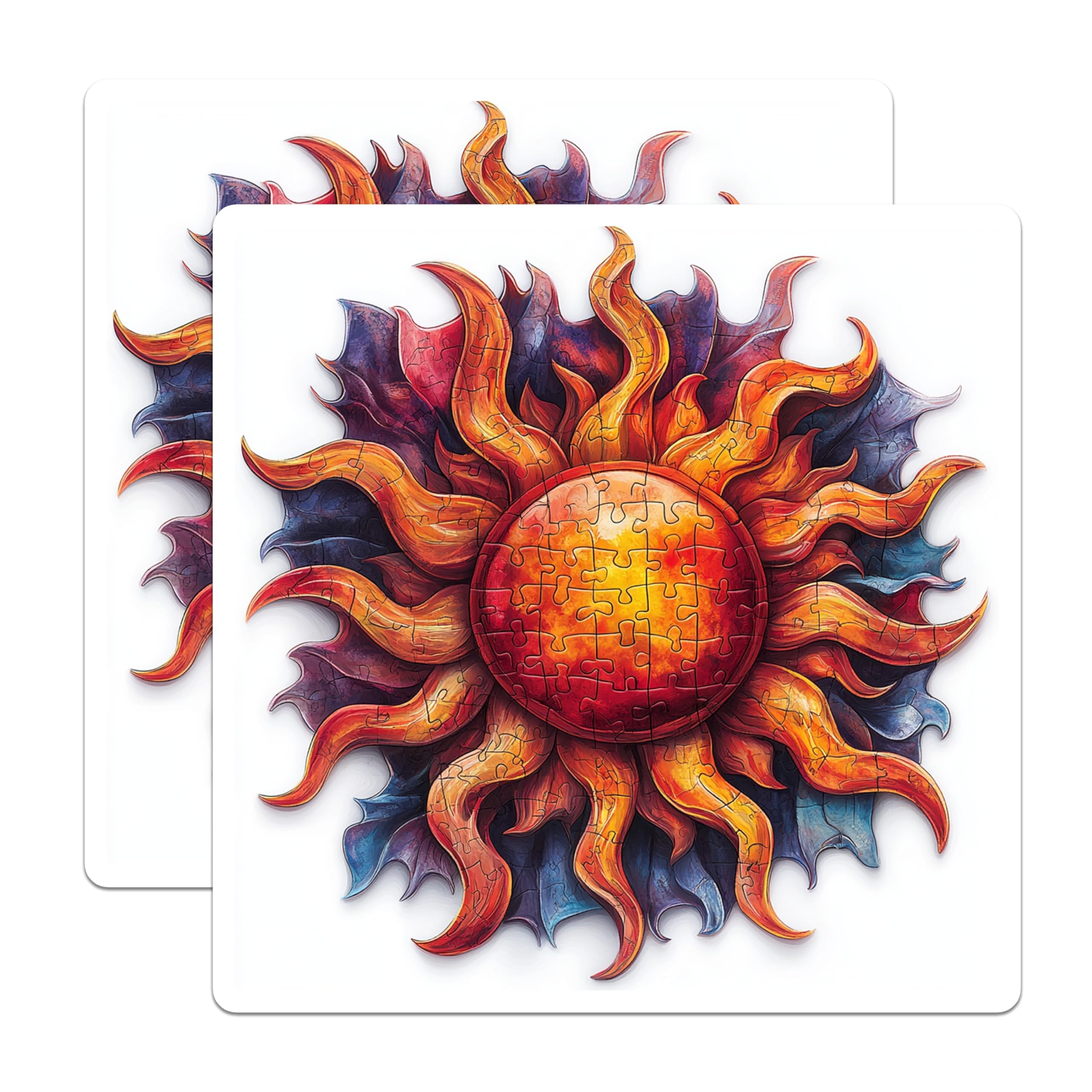 (2 Pack) Mystic Sun Magnets - Celestial Fridge Decor - Fantasy Art Kitchen Accessory - 5 Inches On Longest Side - Thick Durable Magnet - Made in USA - MAG28427