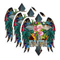 (3 Pack) Faith Decals - Floral Wings Decals - Religious Stickers - 3 Inches On Longest Side - Easy Peel & Apply - Made in USA - 3MCS4794