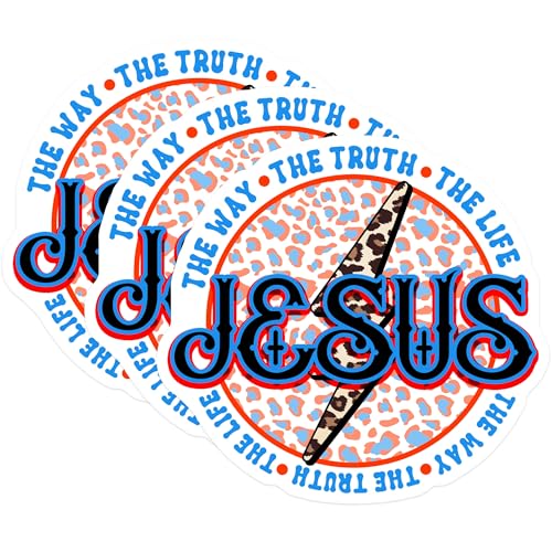 (3 Pack) Jesus Decals - Religious Christian - Faith Decals- 3 Inches On Longest Side - Easy Peel & Apply - Made in USA - 3MCS5722