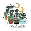 (2 Pack) Plantwitch Stickers - Witchy Plant Lover - Plants and Moon Decals - 5" On Longest Side - Sticks to Smooth Flat Surfaces - Made in USA - BMCS17782