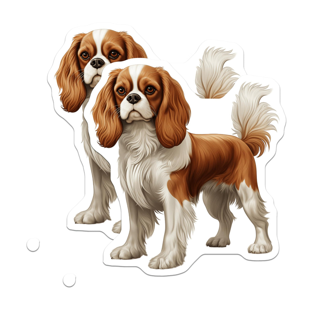 (2 Pack) Cavalier King Charles Spaniel Magnets - Blenheim Dog Breed Art - Adorable Pet Lover Accessory - Canine Home Decor - 5 Inches On Longest Side - Thick Durable Magnet - Made in USA - MAG23615