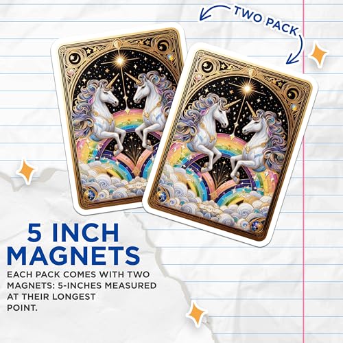 (2 Pack) Mythical Decor Magnet - Whimsical Home Accents - 5" On Longest Side - Sticks to Smooth Flat Surfaces - Made in USA - MAG10147