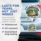 (2 Pack) Mentally Exhausted Frog Magnets - Funny Animal - Cute and Cartoon Frog Art - 5" On Longest Side - for Cars, Fridges, Toolboxes - Made in USA - MAG4576