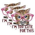 (3 Pack) Kitten with Glasses Decals - Funny Cat - Laptop Decal - 3 Inches On Longest Side - Easy Peel & Apply - Made in USA - 3MCS7674