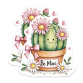 (2 Pack) Kawaii Cactus Magnets - Be Mine Valentine Decor - Cute Succulent Plant Lover Item - 5 Inches On Longest Side - Thick Durable Magnet - Made in USA - MAG37973