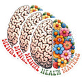 (3 Pack) Mental Health Matters Decals - Brain Flower Stickers - Laptop Decals - 3 Inches On Longest Side - Easy Peel & Apply - Made in USA - 3MCS2023