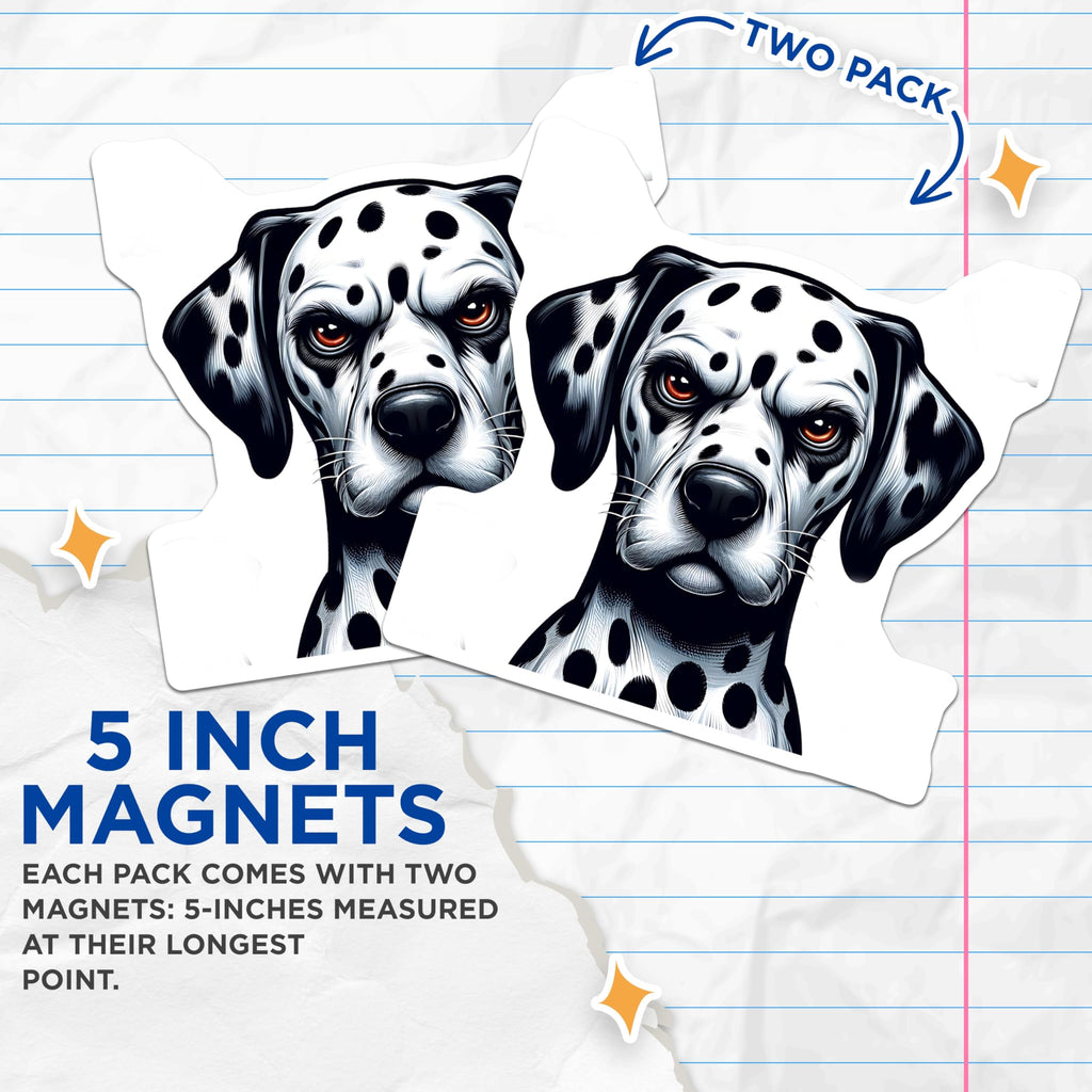 (2 Pack) Dalmatian Dog Magnets - Cute Dog Breed - Animal Lover Decor - 5" On Longest Side - Premium Magnet - for Cars, Refrigerators, Toolboxes, Lockers - Made in USA - MAG14453