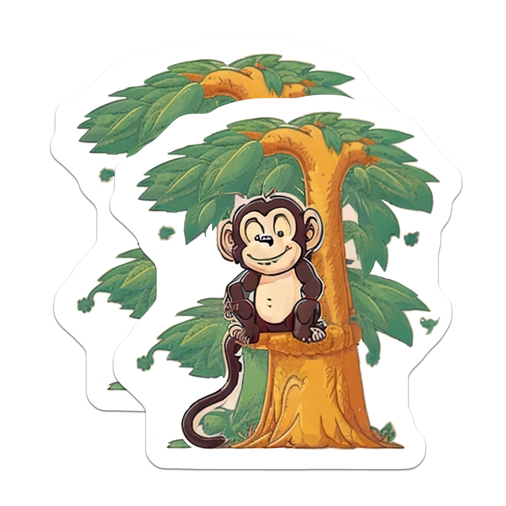 (2 Pack) Cute Monkey Magnets - Jungle Animal Decor - Refrigerator Art Accents - 5 Inches On Longest Side - Thick Durable Magnet - Made in USA - MAG22059
