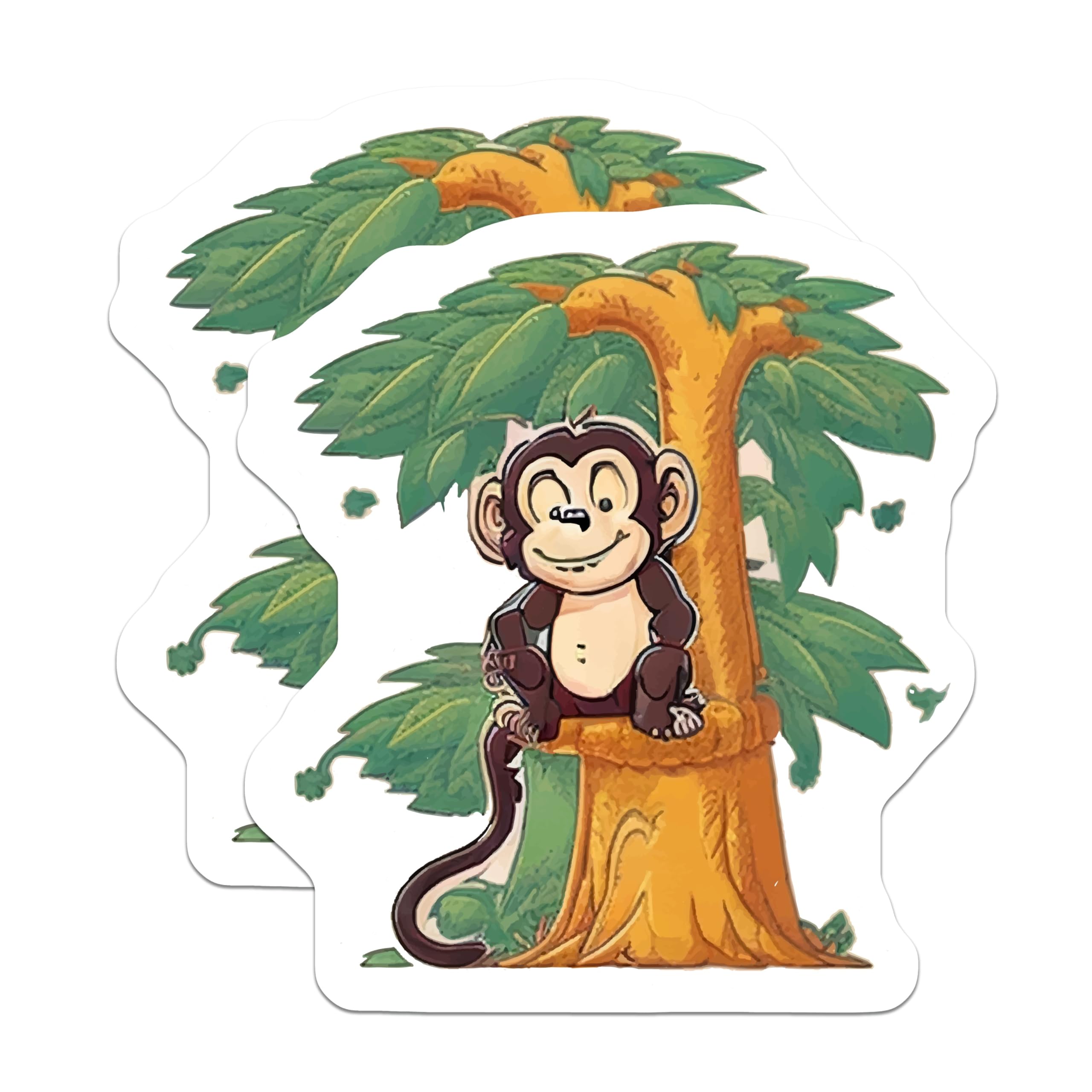 (2 Pack) Cute Monkey Magnets - Jungle Animal Decor - Refrigerator Art Accents - 5 Inches On Longest Side - Thick Durable Magnet - Made in USA - MAG22059
