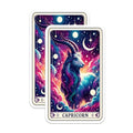 (2 Pack) Capricorn Zodiac Stickers - Astrology Art Stickers - Star Sign Capricorn Decals - 5" On Longest Side - Sticks to Smooth Flat Surfaces - Made in USA - BMCS4804