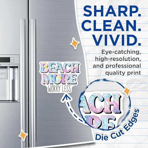 (2 Pack) Beach More Worry Less Magnets - Inspirational Quote Magnets - Motivational - 5" On Longest Side - for Cars, Fridges, Toolboxes - Made in USA - MAG3870