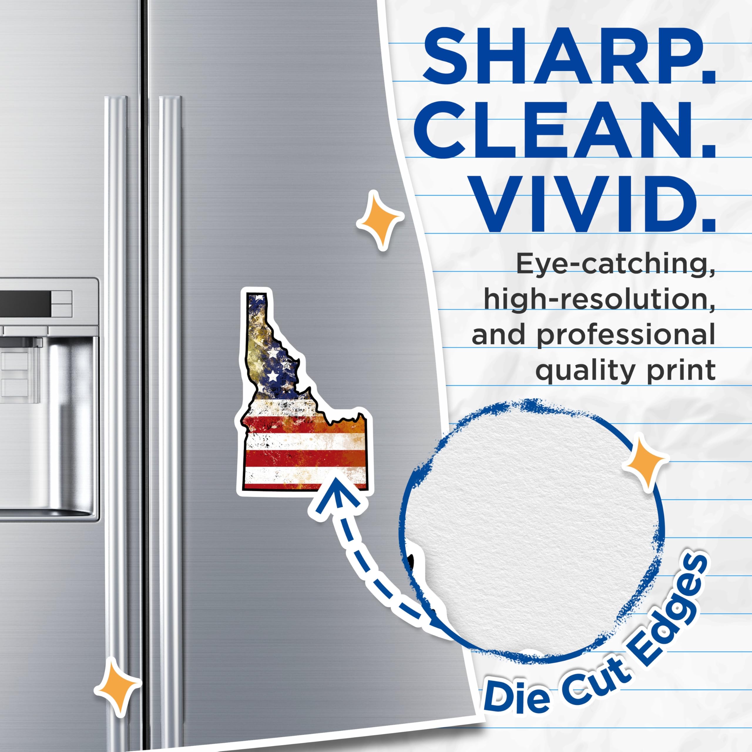 (2 Pack) Idaho State Flag Magnets - American Flag Art - Patriotic Idaho Souvenir - 5" On Longest Side - Premium Magnet - for Cars, Refrigerators, Toolboxes, Lockers - Made in USA - MAG18099