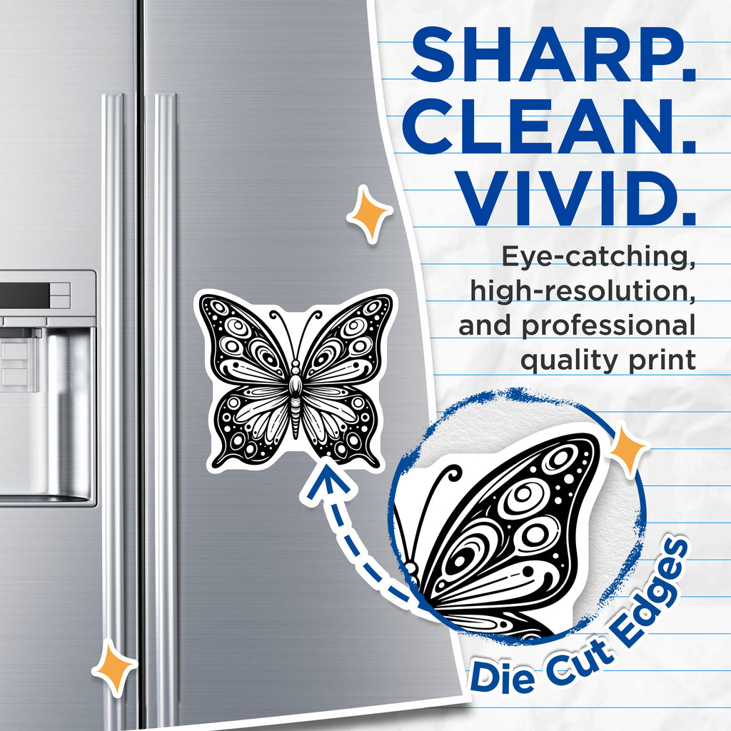 (2 Pack) Butterfly Magnets - Boho Fridge Decor - Whimsical Locker Accent - 5 Inches On Longest Side - Thick Durable Magnet - Made in USA - MAG39947