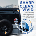 (2 Pack) Thank You Veterans Stickers - Military Appreciation Stickers - Your Service Our Freedom Decals - 5" On Longest Side - Sticks to Smooth Flat Surfaces - Made in USA - BMCS5798