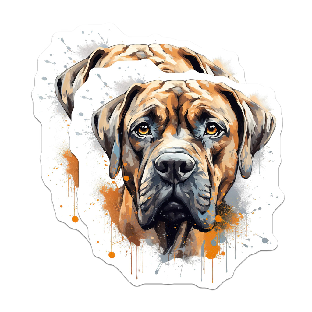 (2 Pack) Mastiff Dog Magnets - Watercolor Pet Art - Large Breed Dog Lover Decor - 5 Inches On Longest Side - Thick Durable Magnet - Made in USA - MAG27268