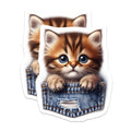 (2 Pack) Kitten in Pocket Magnets - Cute Tabby Kitty - Fridge Locker Decor - 5" On Longest Side - Premium Magnet - for Cars, Refrigerators, Toolboxes, Lockers - Made in USA - MAG16194