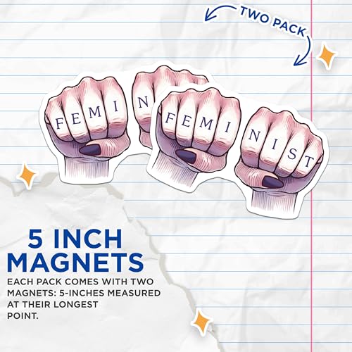 (2 Pack) Feminist Magnets Magnets - Empowerment Decor - Inspirational Quote - 5" On Longest Side - Made in USA - Sticks to Refrigerators & Metal Surfaces - MAG8346