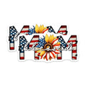 (2 Pack) Mom Blessed Stickers - Sunflower Patriotic Design - Family Quote USA Flag - 5" On Longest Side - Sticks to Smooth Flat Surfaces - Made in USA - BMCS7451