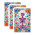 (3 Pack) Floral Skeleton Decals - Meditating Skeleton - Colorful Skeleton Decals - 3 Inches On Longest Side - Easy Peel & Apply - Made in USA - 3MCS8181