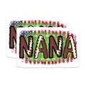 (2 Pack) Nana Football Magnets - Patriotic Game Day - Grandma Sports Fan - 5 Inches On Longest Side - Thick Durable Magnet - Made in USA - MAG25328