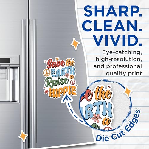 (2 Pack) Save The Earth Magnets - Eco-Friendly Message Magnets - Hippie Decor Magnets for Car - Flower Child Car Magnets- 5" On Longest Side - for Fridges, Toolboxes, Cars - Made in USA - MAG2957
