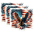 (3 Pack) American Eagle Decals - USA Flag - Laptop Decals- 3 Inches On Longest Side - Easy Peel & Apply - Made in USA - 3MCS5717