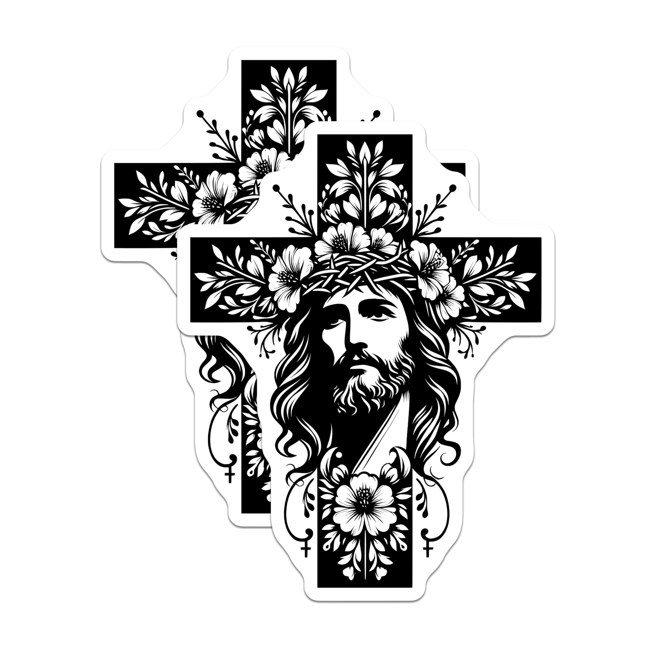 (2 Pack) Jesus Christ Magnets - Christian Faith Decor - Religious Spiritual Art - 5 Inches On Longest Side - Thick Durable Magnet - Made in USA - MAG26114