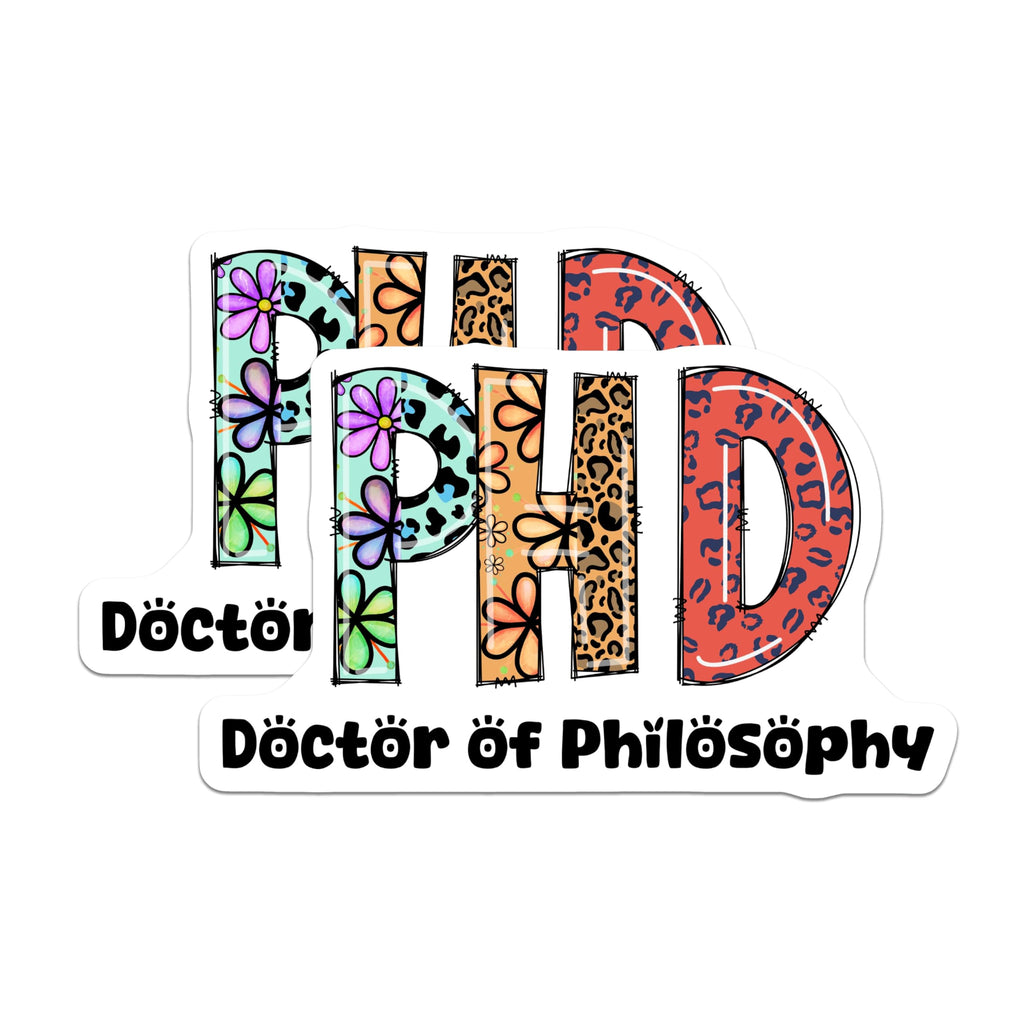 (2 Pack) PhD Graduation Magnets - Doctor of Philosophy - School Decor - 5" On Longest Side - Premium Magnet - for Cars, Refrigerators, Toolboxes, Lockers - Made in USA - MAG15830