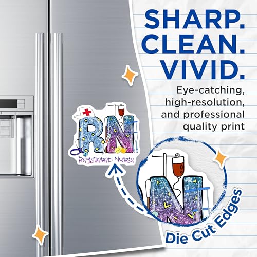 (2 Pack) RN Magnets Magnets - Nurse Appreciation - Healthcare Worker Magnet - 5" On Longest Side - Made in USA - Sticks to Refrigerators & Metal Surfaces - MAG9200