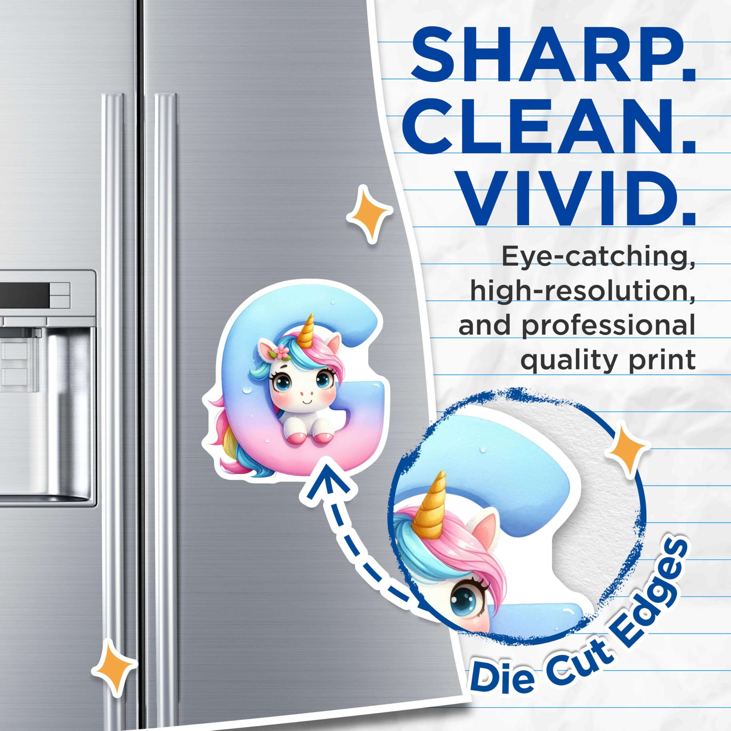 (2 Pack) Unicorn Letter G Magnets - Cute Initial Magnets - Refrigerator Magnets - 5" On Longest Side - Premium Magnet - for Cars, Refrigerators, Toolboxes, Lockers - Made in USA - MAG15689