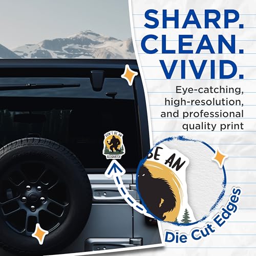 (2 Pack) Funny Bigfoot Stickers - Don't Be an Assquatch - Beer Lover Humorous Decal - 5" On Longest Side - Sticks to Smooth Flat Surfaces - Made in USA - BMCS9957